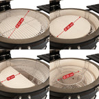 Kamado Holzkohlegrill "Yoru", inkl. Thermometer, Rädern