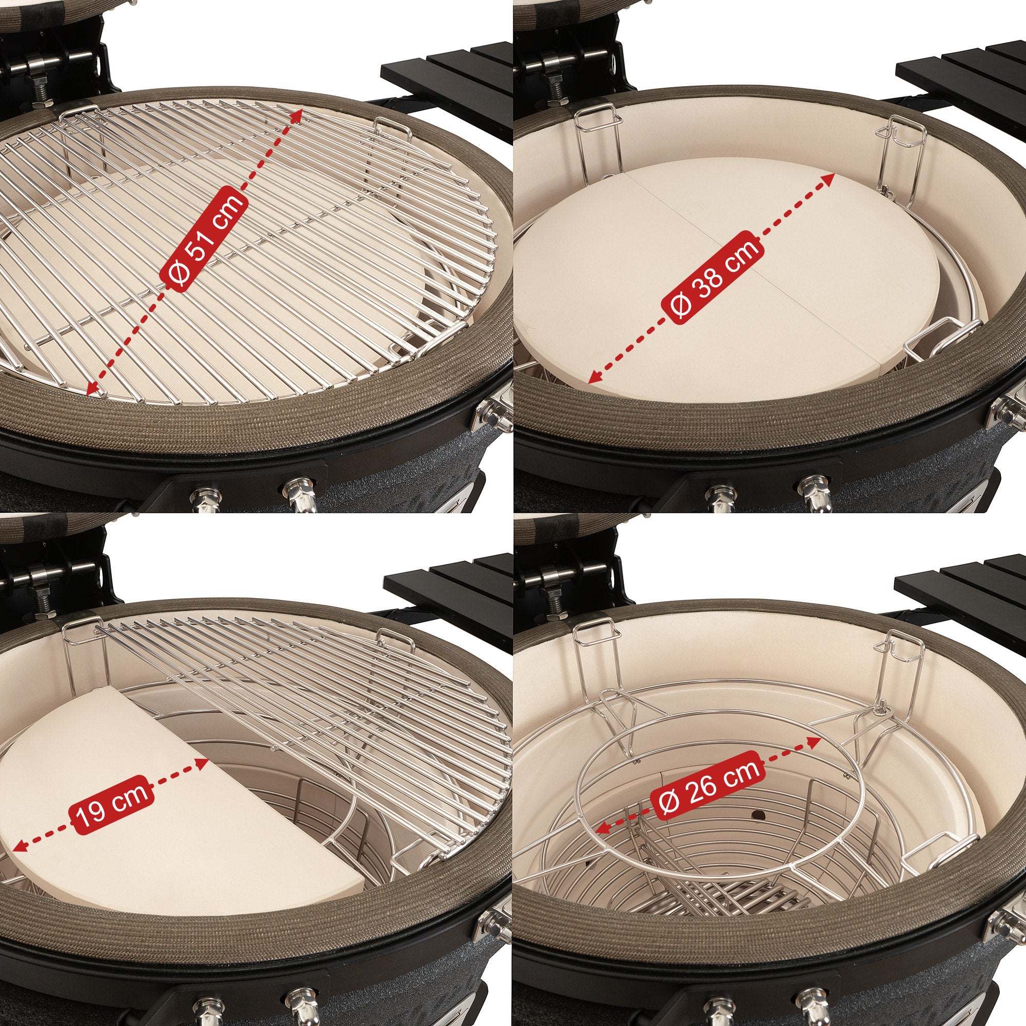 Kamado Holzkohlegrill "Yoru", inkl. Thermometer, Rädern