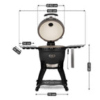 Kamado Holzkohlegrill "Yoru", inkl. Thermometer, Rädern