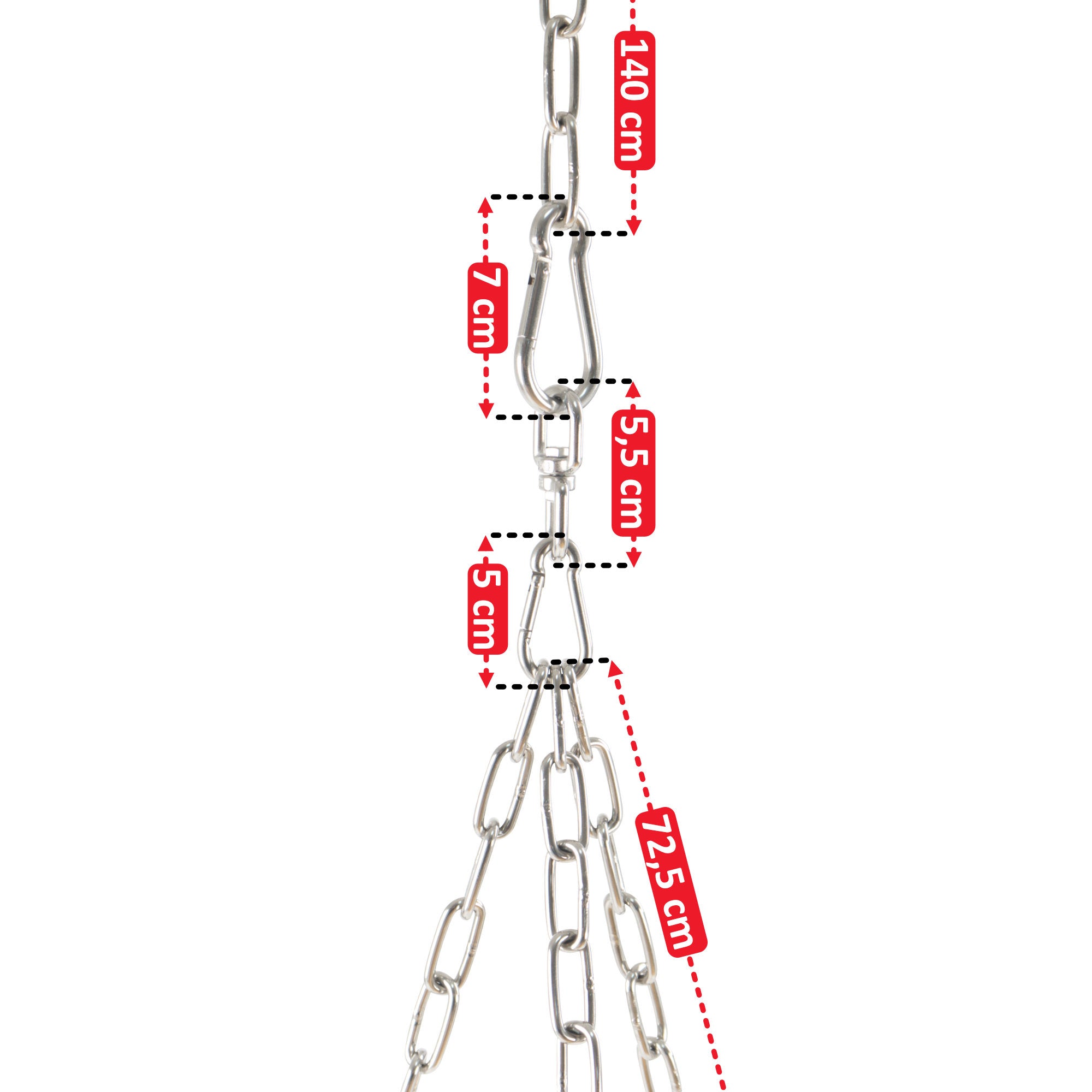 Chain for swivel grill, 140 cm, stainless steel, including swivel
