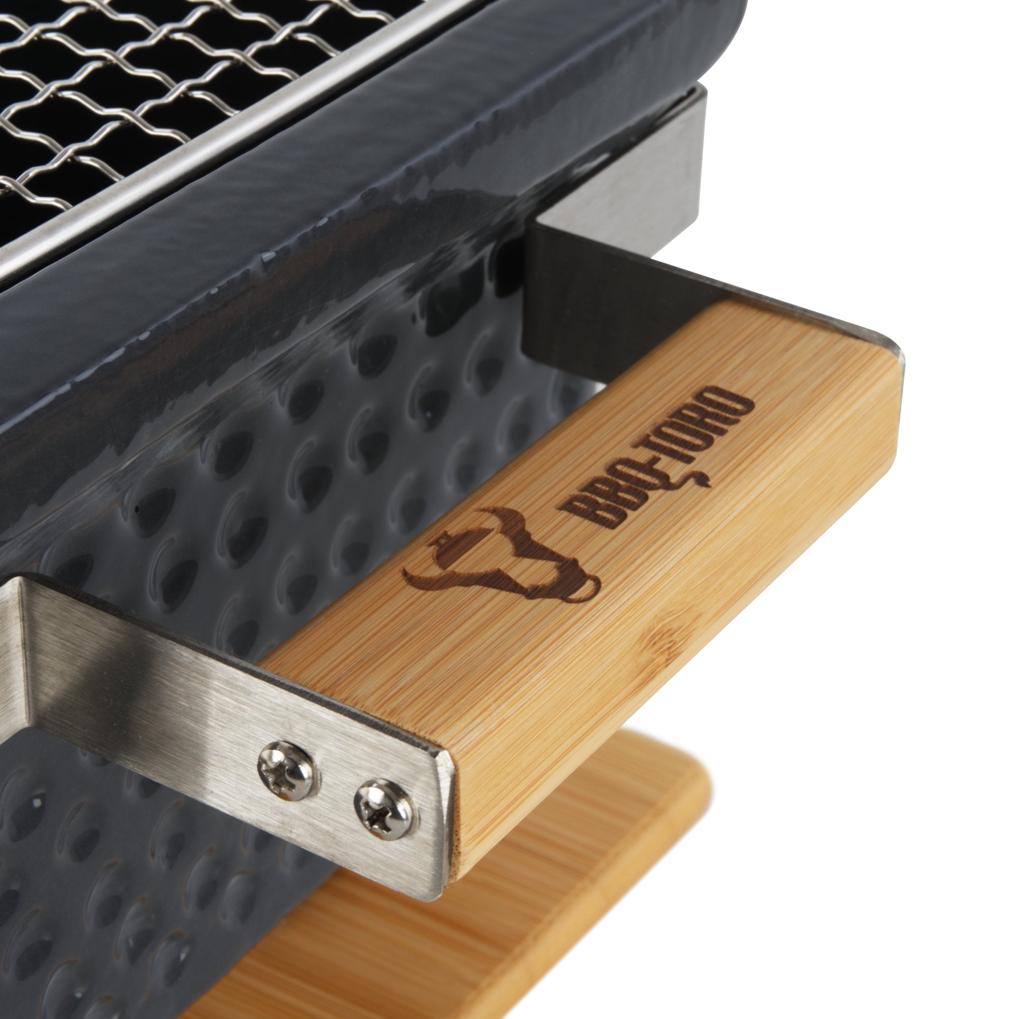 Holzkohletischgrill, Keramik, inkl. Holzunterlage