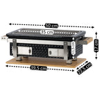 Holzkohletischgrill, Keramik, inkl. Holzunterlage