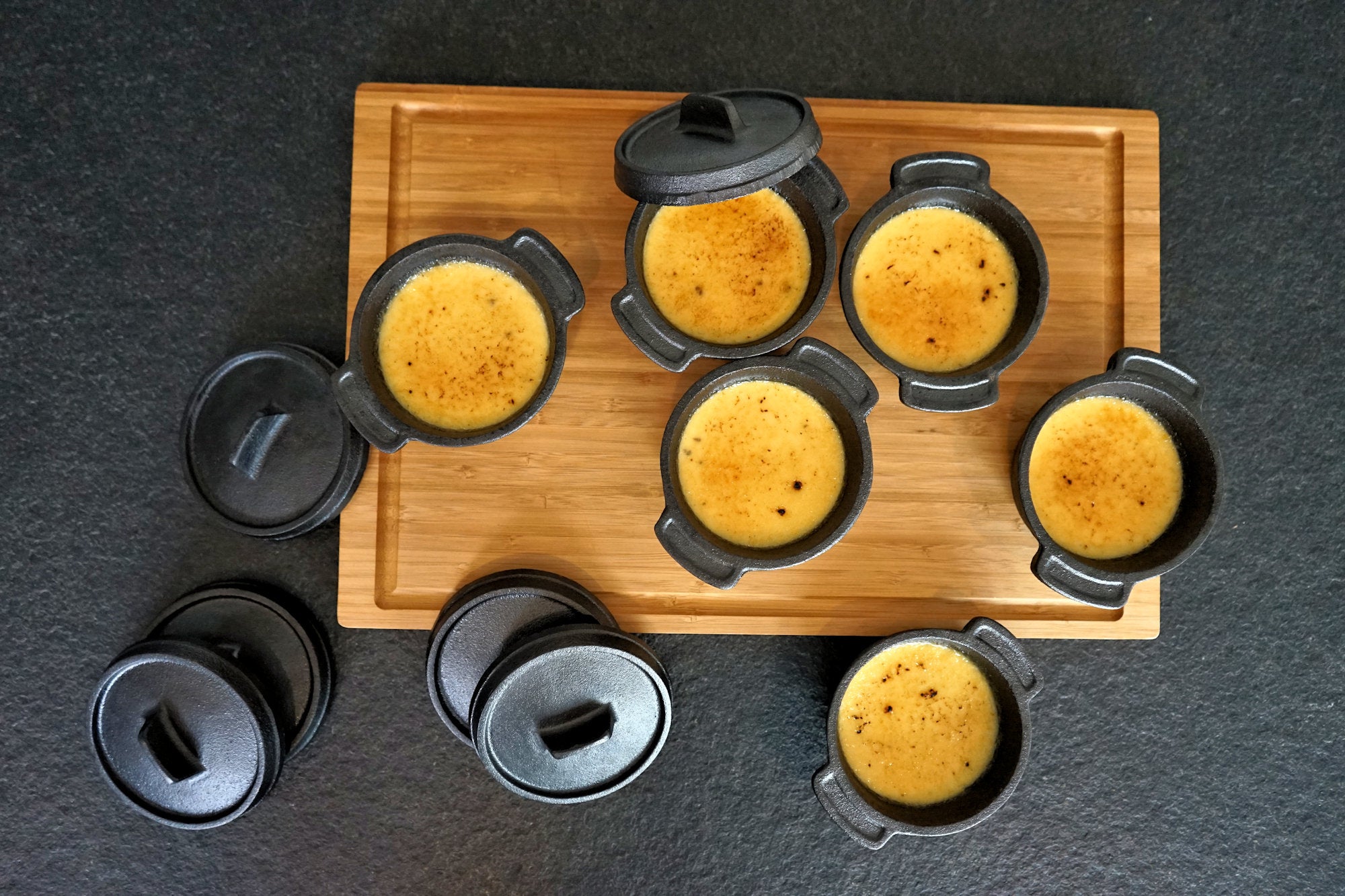 Serviertöpfe 6er Set, Ø 11 cm, Gusseisen
