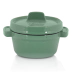 Cocotte, 6er Set, je 250 ml, Grün, Gusseisen, emailliert