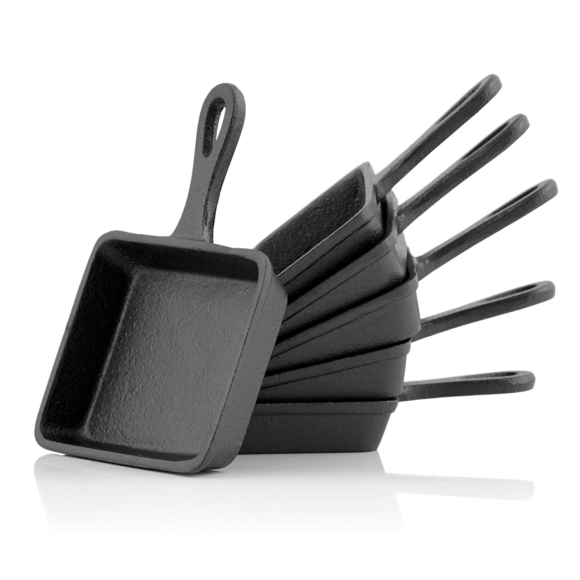 Raclette Pfännchen, 6er Set, 12,5 x 18 cm, Gusseisen