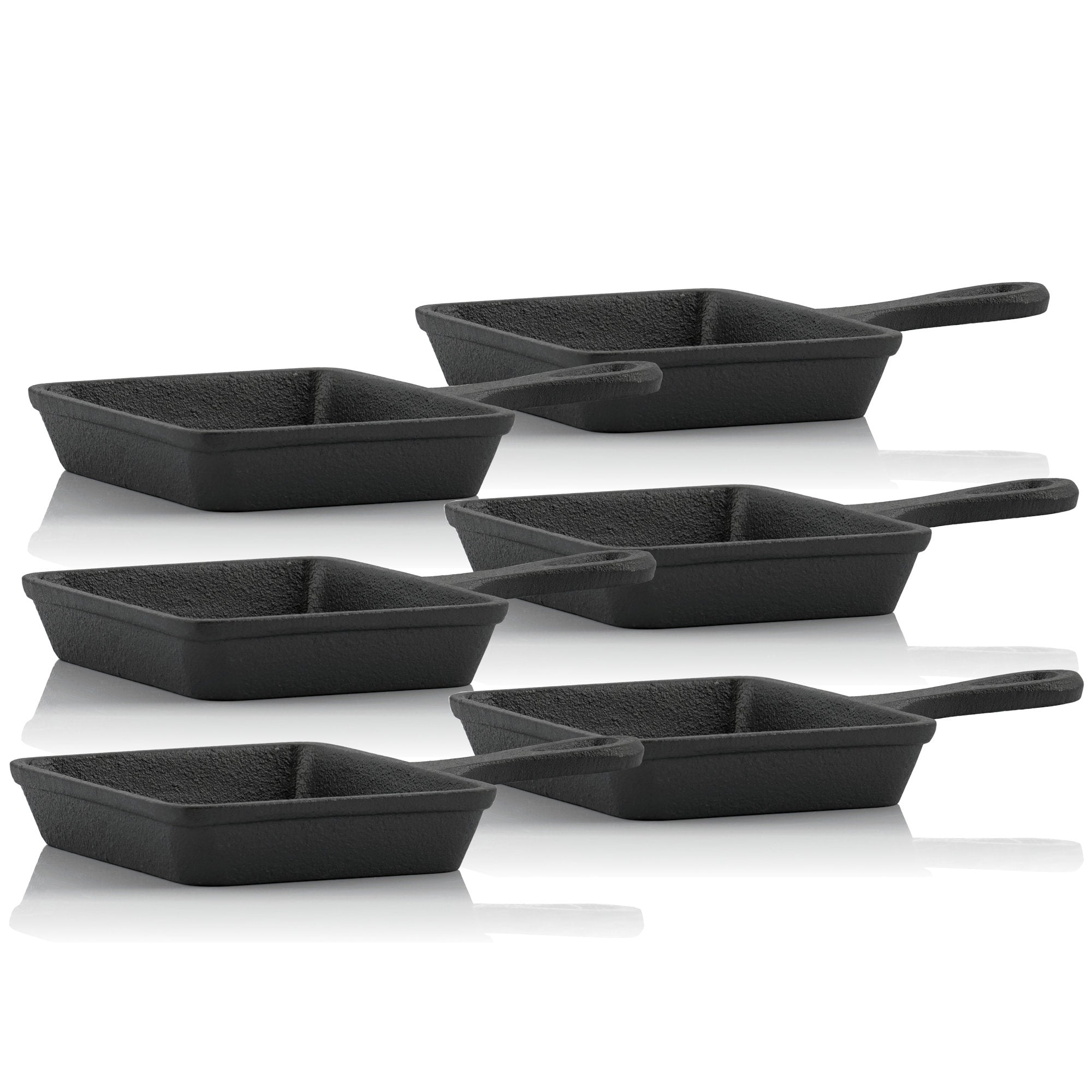 Raclette Pfännchen, 6er Set, 12,5 x 18 cm, Gusseisen