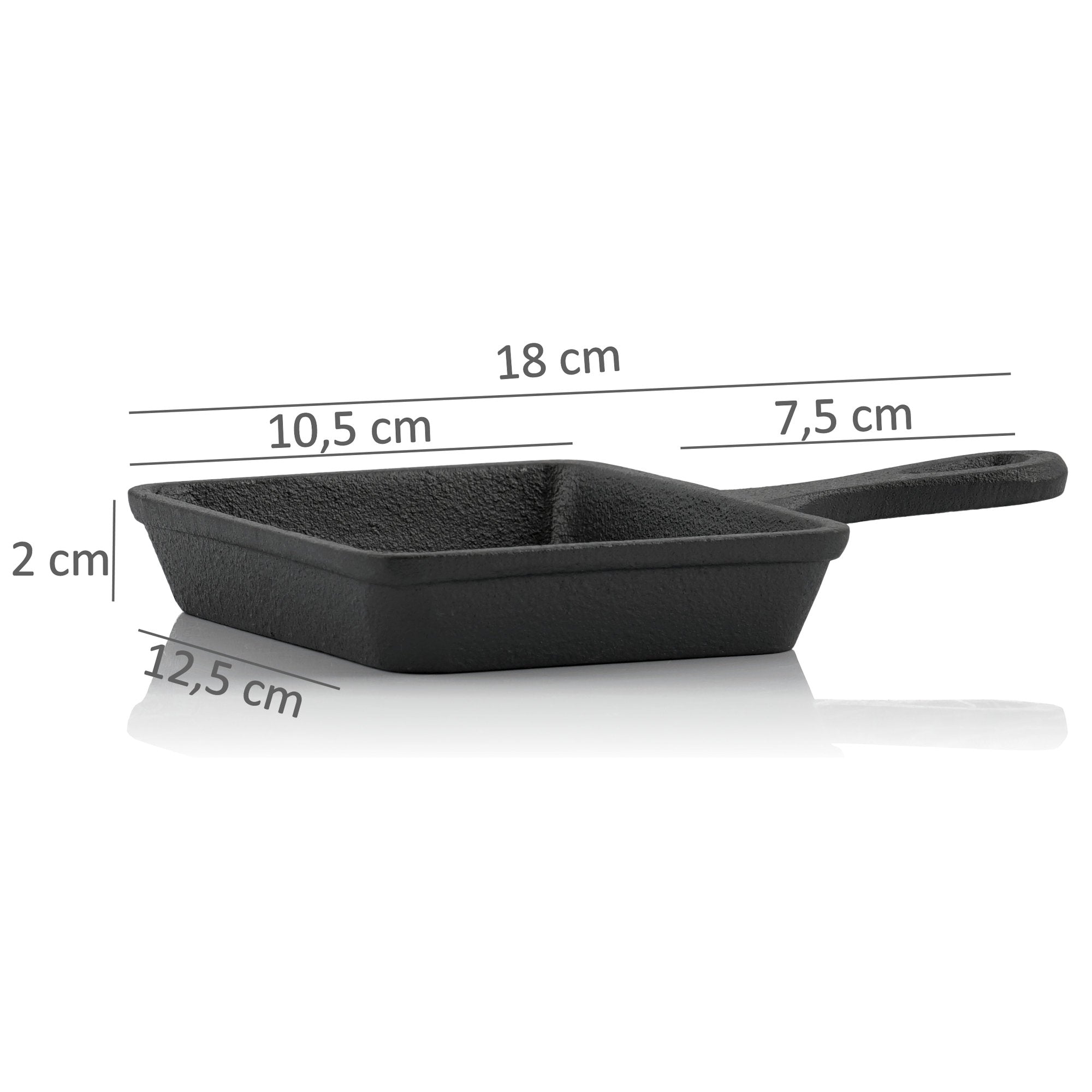 Raclette Pfännchen, 6er Set, 12,5 x 18 cm, Gusseisen