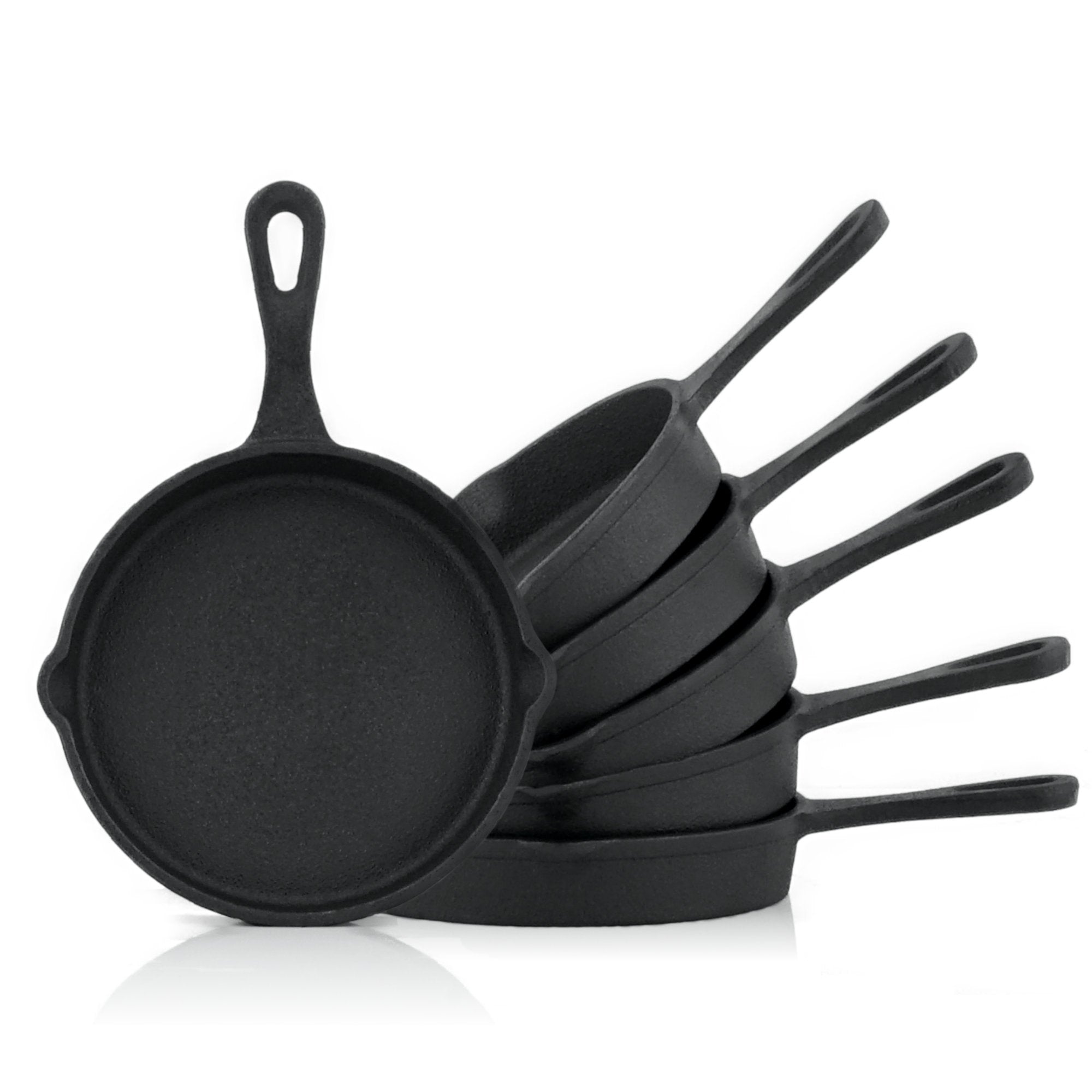 Grillpfännchen, 6er Set, Ø 12,5 cm, Gusseisen