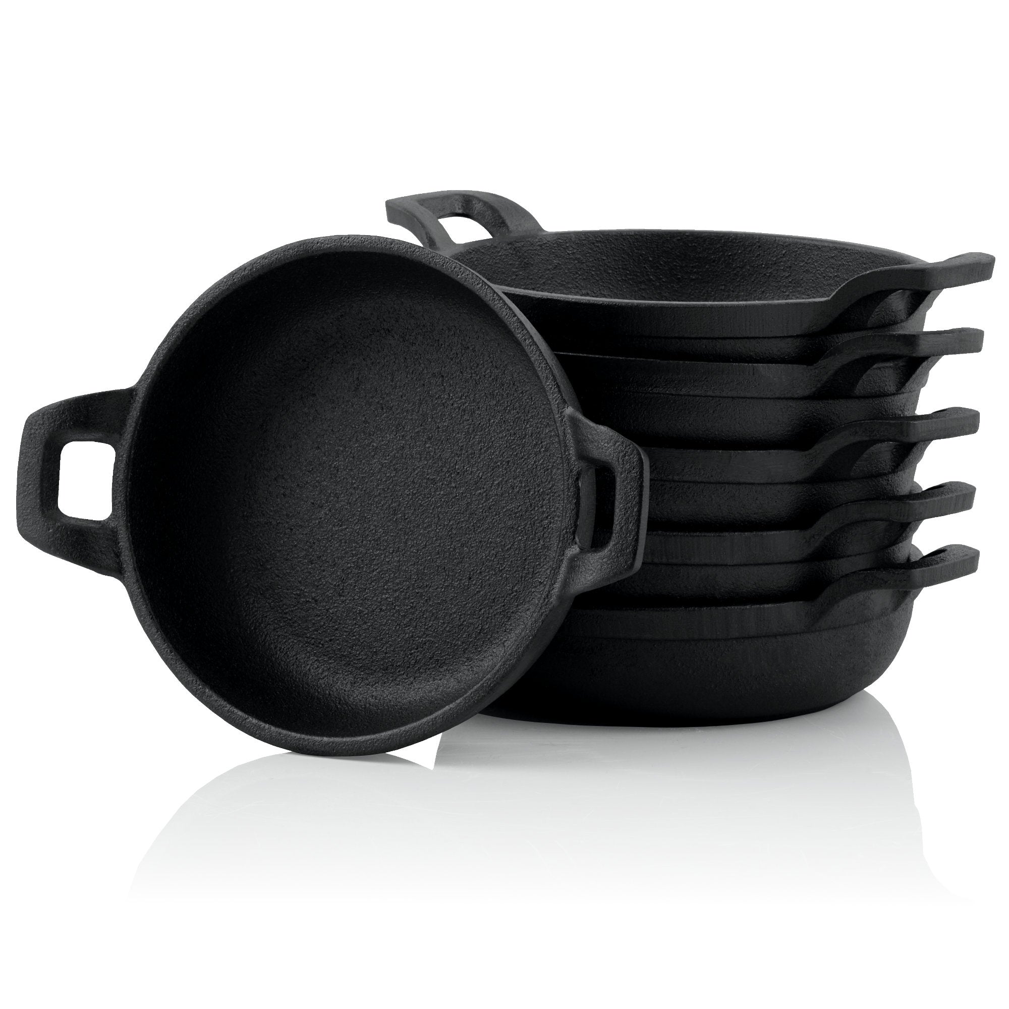 Grillpfännchen, 6er Set, Ø 13 cm, Gusseisen