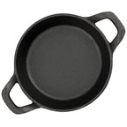 Plat de service, Ø 16 cm, en fonte, avec socle en bois.