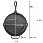 Bratpfanne, Ø 29 cm, Gusseisen, mit Griff und zwei Ausgießern