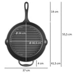 Bratpfanne, Ø 29 cm, Gusseisen, mit Griff und zwei Ausgießern