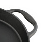 Grillpfanne, Gusseisen, mit zwei Griffen, zwei Ausgießer