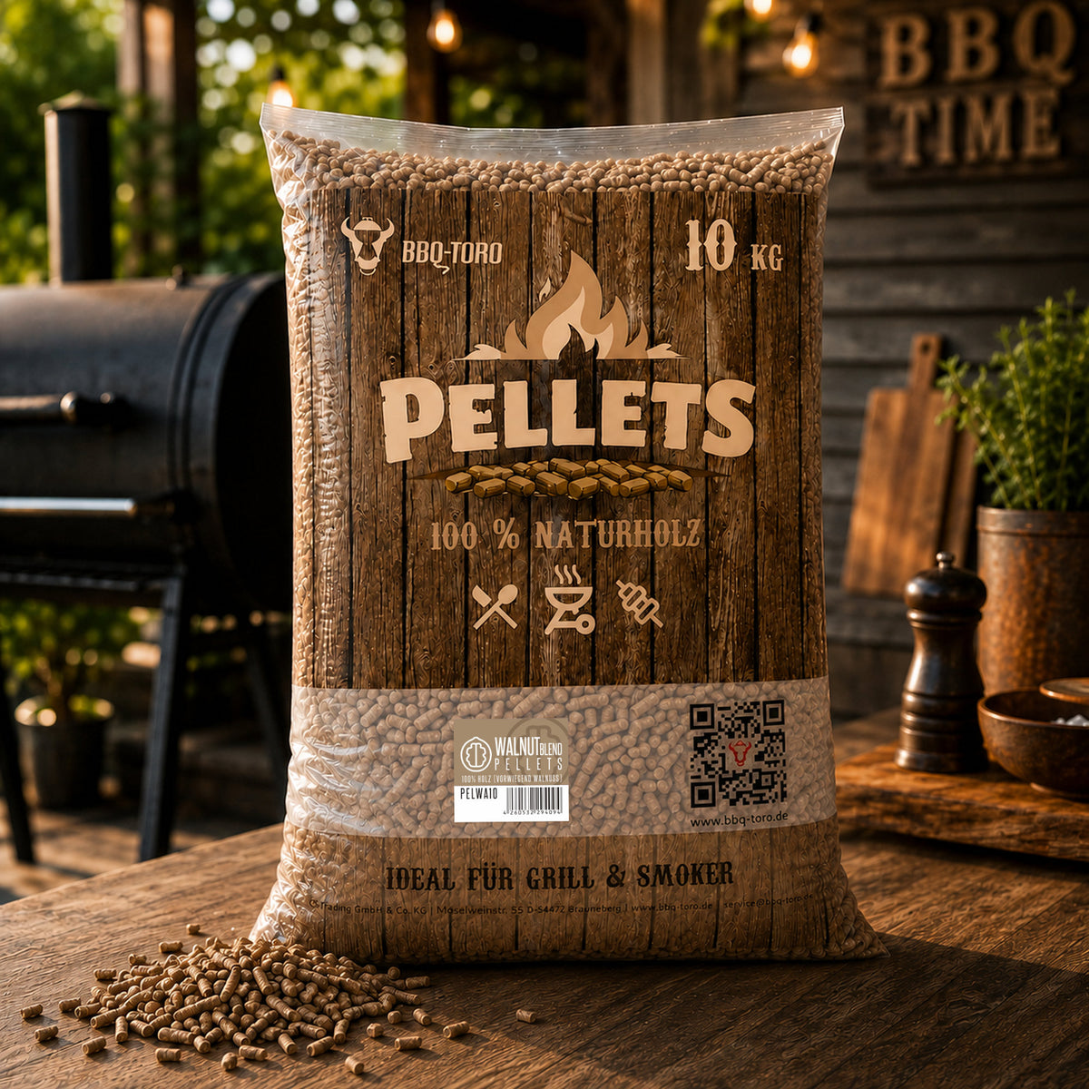 Räucherpellets "Walnut Blend", 100% Holz (vorwiegend Walnuss)