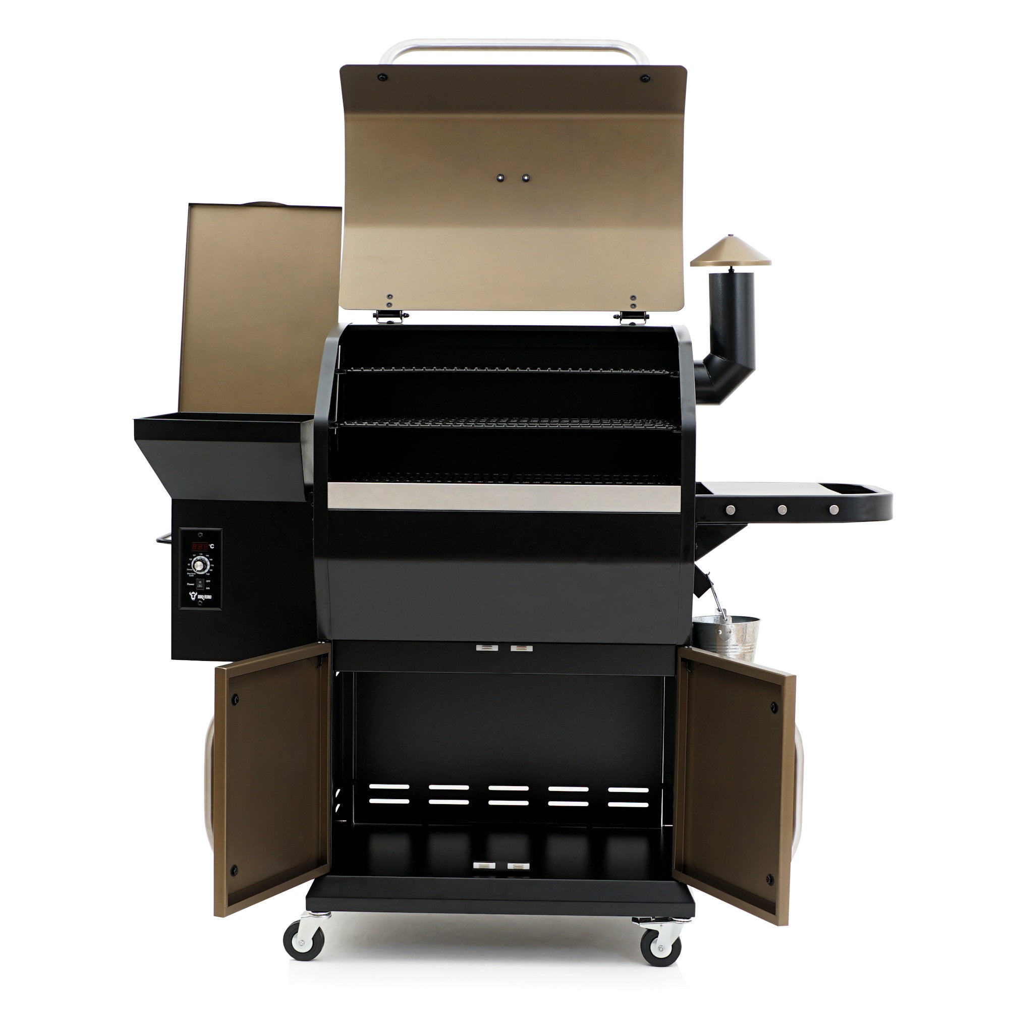 Pellet Smoker Grill PG2, Schwarz - Gold, Pelletgrill
