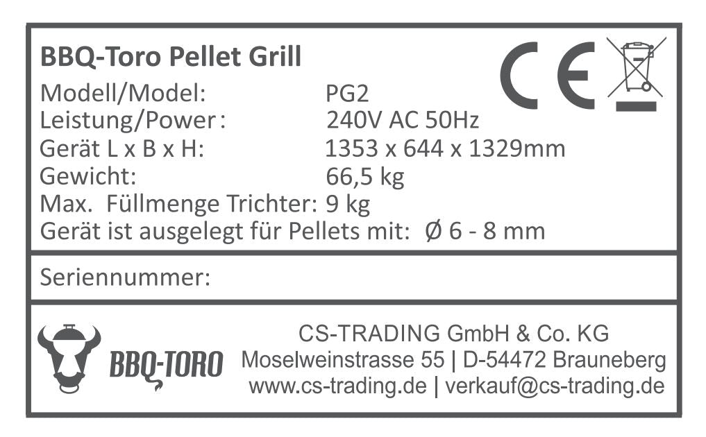 Pellet Smoker Grill PG2, Schwarz - Gold, Pelletgrill