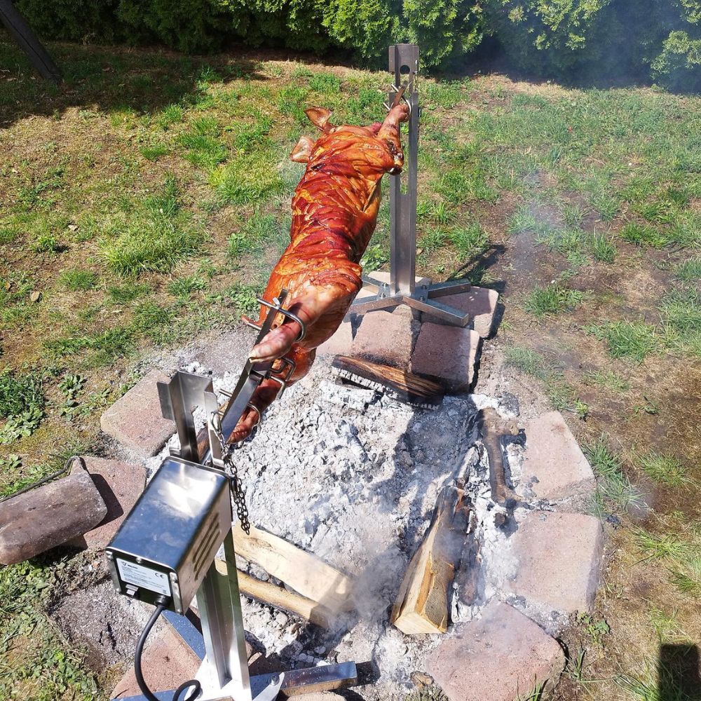 Spanferkelgrill inkl. Motor, höhenverstellbar