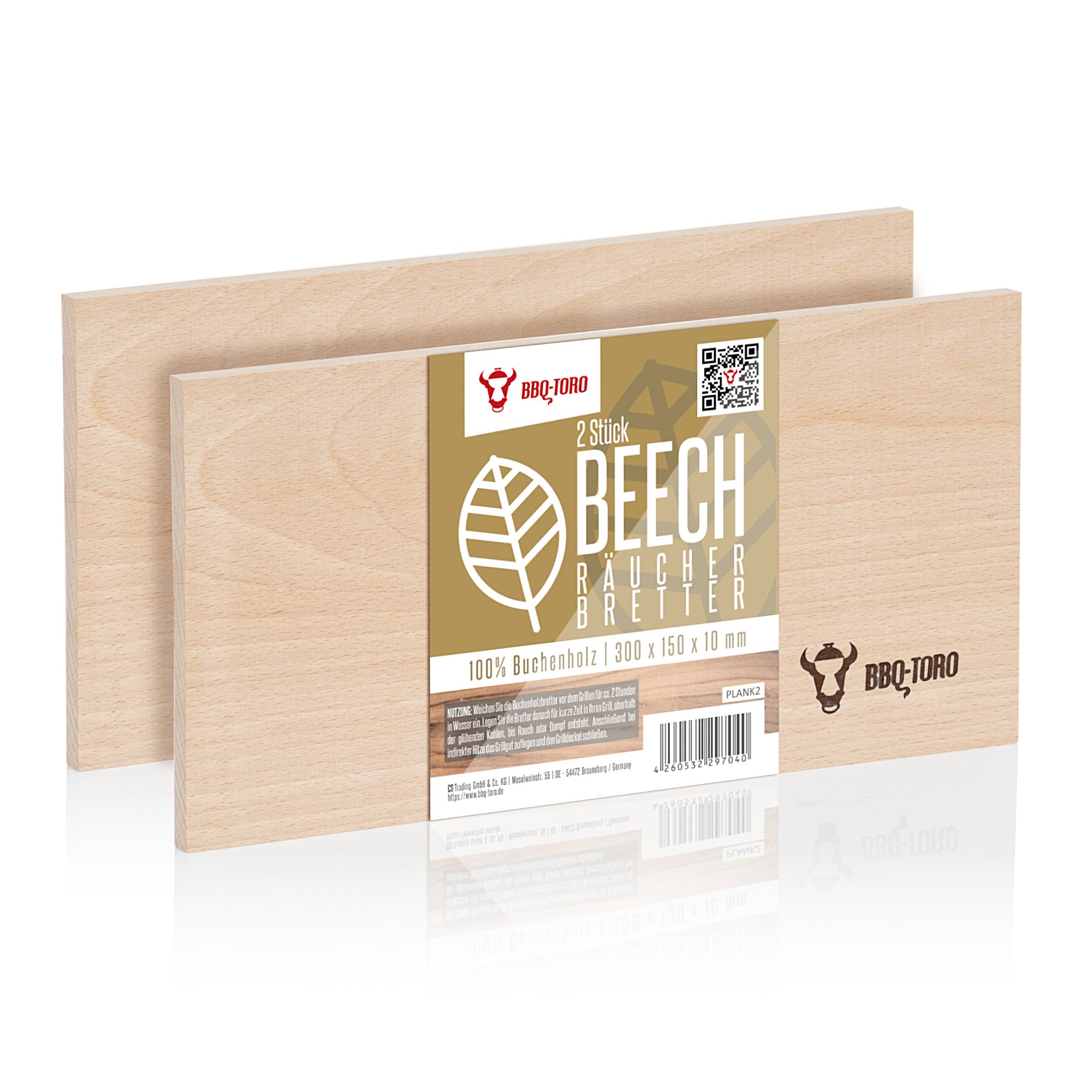 Räucherbrett, 30 x 15 x 1 cm, 100 % Buchenholz