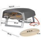 Gas pizza oven, including turntable