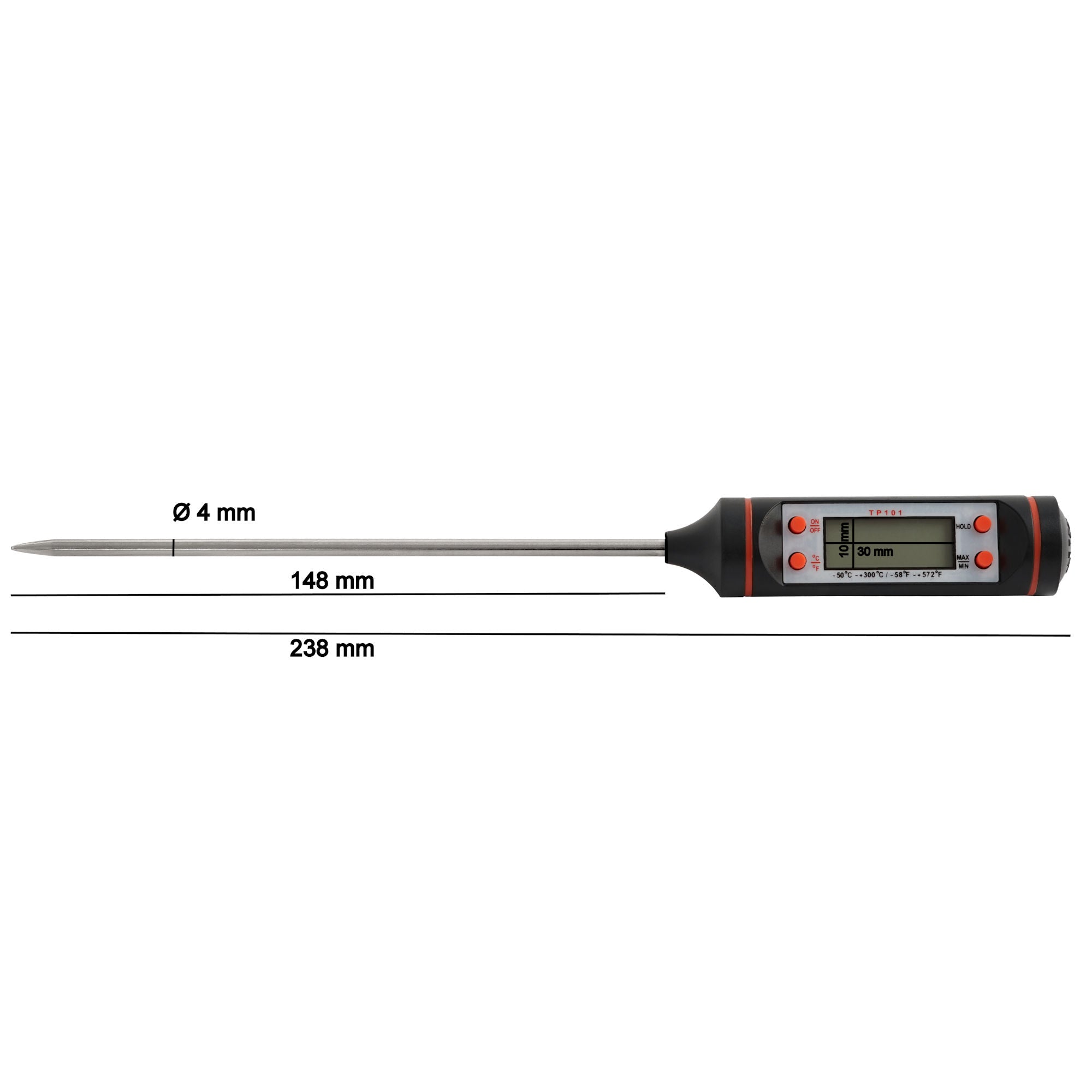 Pulled Pork Set, 4-teilig, inkl. Fleischmarinierspritze, Thermometer und Fleischkrallen