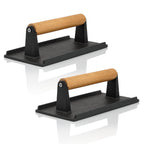Fleischbeschwerer, Gusseisen, mit Holzgriff