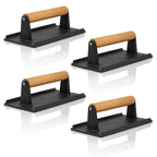 Fleischbeschwerer, Gusseisen, mit Holzgriff