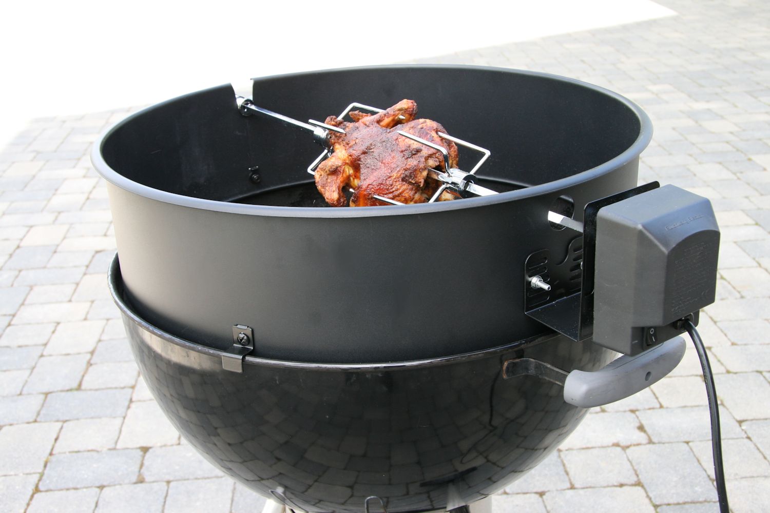 Grillspieß-Set, für Ø 47 cm Kugelgrill, inkl. Grillkörper, Spieß, Motor und Fleischnadeln