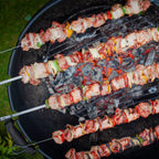 Ensemble de brochettes pour barbecue, pour barbecue à charbon de bois de Ø 57 cm, 5 brochettes avec accessoires