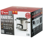 Réchaud à fusée « RAKETE #1 », en acier inoxydable, pour cocotte en fonte.