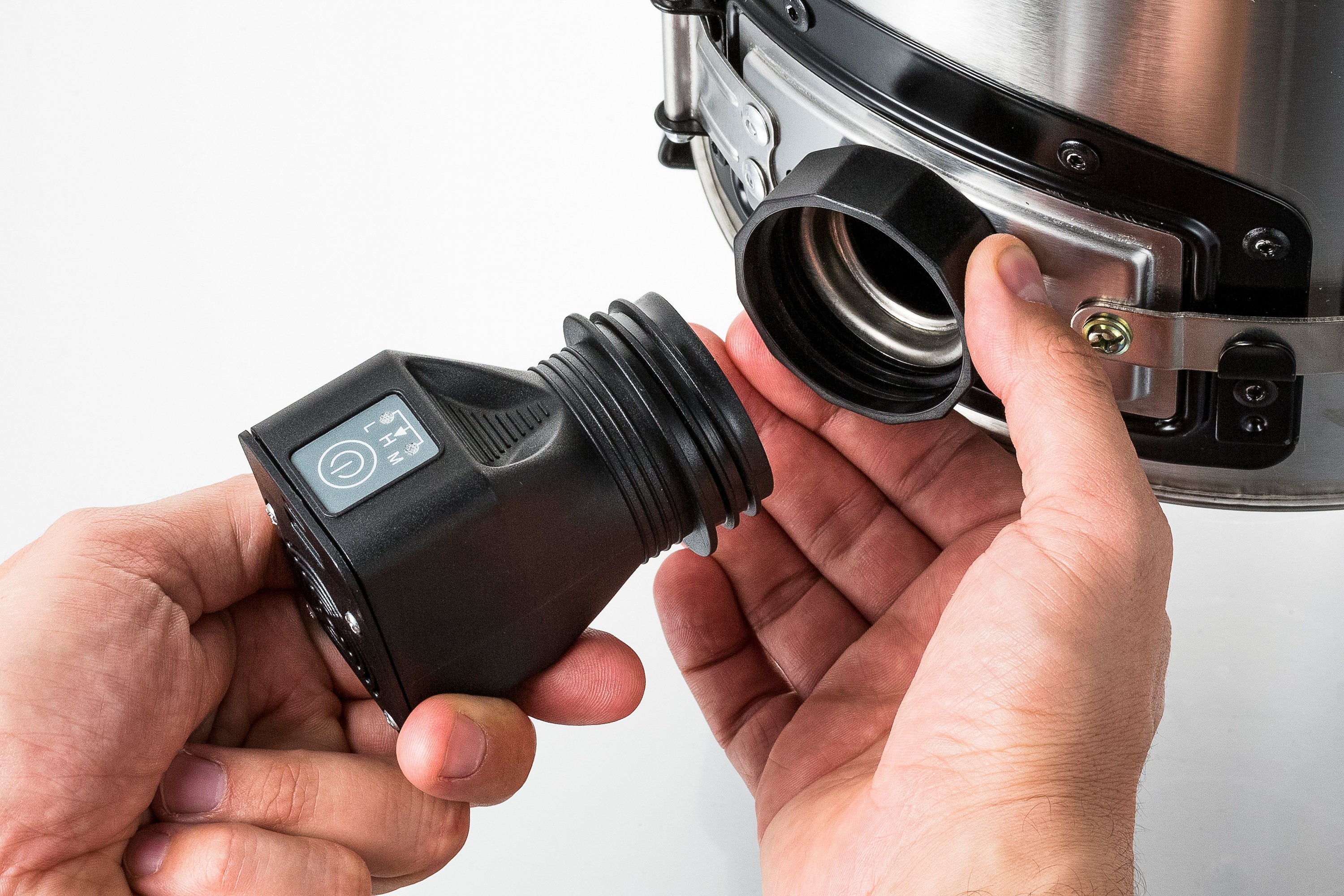 Raketenofen "RAKETE #3", Edelstahl, Rocket Stove inkl. USB Kabel und Stecker