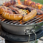 Grill Set für Raketenofen, inkl. Gusseisen Grillplatte, Grillrost, Tropfschale, Heber