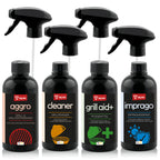 Kit d'entretien complet, 6 pièces, comprenant des sprays, une brosse pour barbecue et un grattoir.