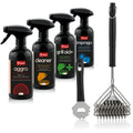 Kit d'entretien complet, 6 pièces, comprenant des sprays, une brosse pour barbecue et un grattoir.