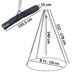 Tripod grill, 112 - 178 cm, incl. grill grate, Ø 54 cm, cast iron