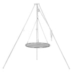 Barbecue trépied, 119 - 184 cm, fer galvanisé, grille incluse