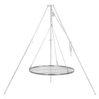 Barbecue trépied, 119 - 184 cm, fer galvanisé, grille incluse