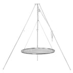 Barbecue trépied, 119 - 184 cm, fer galvanisé, grille incluse