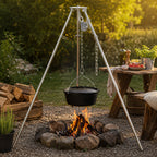 Dreibein Grill, 119 - 184 cm, Edelstahl, inkl. Grillrost