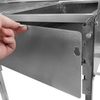 Charcoal grill with rotisserie attachment, 11 skewers, stainless steel, including motor.