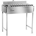 Charcoal grill with rotisserie attachment, 11 skewers, stainless steel, including motor.