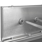 Charcoal grill with rotisserie attachment, 11 skewers, stainless steel, including motor.