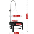Schwenkgrill mit Grillrost Ø 61cm, Schwarz