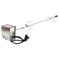 Grill skewer set, 120 cm, including stainless steel motor and meat needles, for up to 4 kg of food