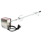 Grill skewer set, 120 cm, including stainless steel motor and meat needles, for up to 4 kg of food