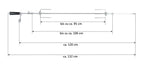 Grill skewer set, 120 cm, including stainless steel motor and meat needles, for up to 4 kg of food