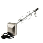 Grillspieß Set, 100 cm, inkl. Edelstahl Motor und Fleischnadeln, bis zu 10kg Grillgut