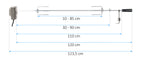 Grillspieß Set, 100 cm, inkl. Edelstahl Motor und Fleischnadeln, bis zu 10kg Grillgut