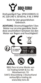 Doppel Spießgrill, Edelstahl, inkl. Motor und zwei Grillspießen
