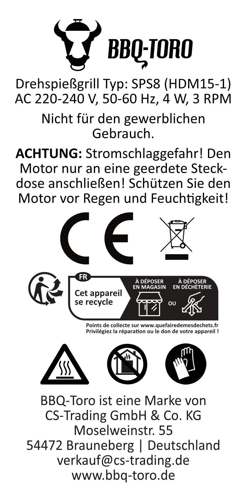 Doppel Spießgrill, Edelstahl, inkl. Motor und zwei Grillspießen