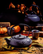 Asian-style teapot, 1.2 liters, cast iron, including stainless steel strainer